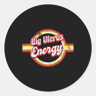 Uterus Energy Retro Feminist Woman's Classic Round Sticker