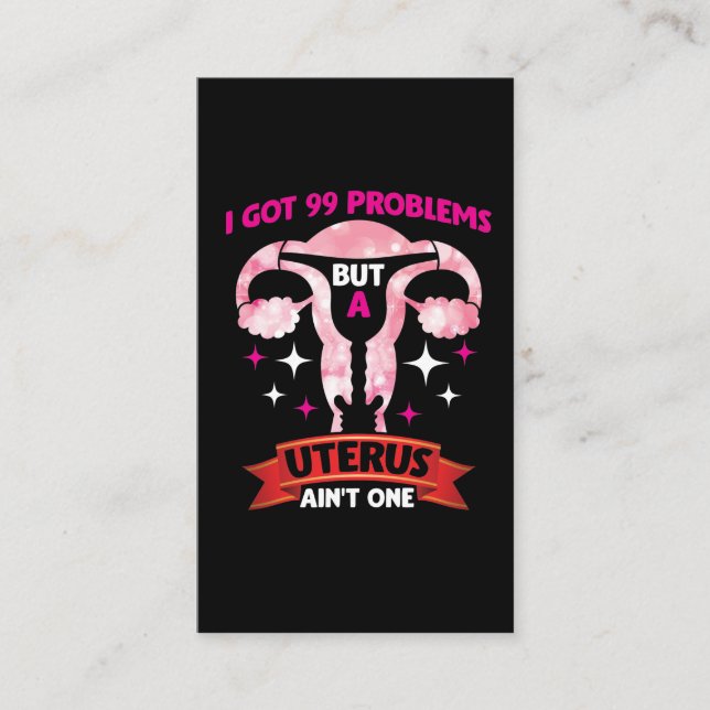 Uterus Fibroid Hysterectomy Surgery Got 99 Problem Business Card (Front)
