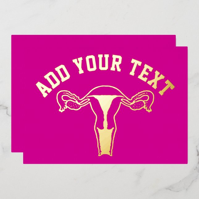 Uterus Graphic Gold Foil Cards (Front/Back)