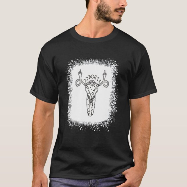 Uterus Shows Middle Finger Feminist Pro Choice Wom T-Shirt (Front)