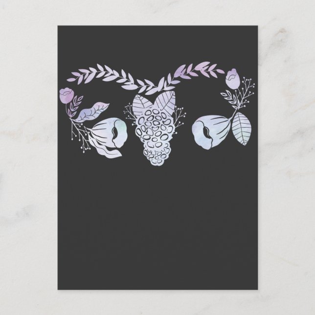 Uterus Surgery Female Floral Hysterectomy Get Well Postcard (Front)