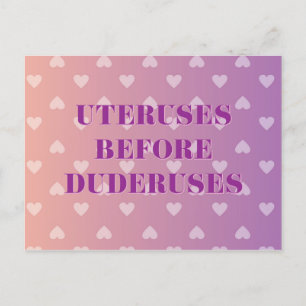 Uteruses Heart Ombre Postcard