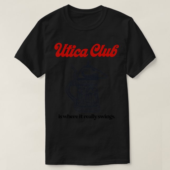 Utica Club Swings Beer Retro Defunct Breweriana T-Shirt (Design Front)