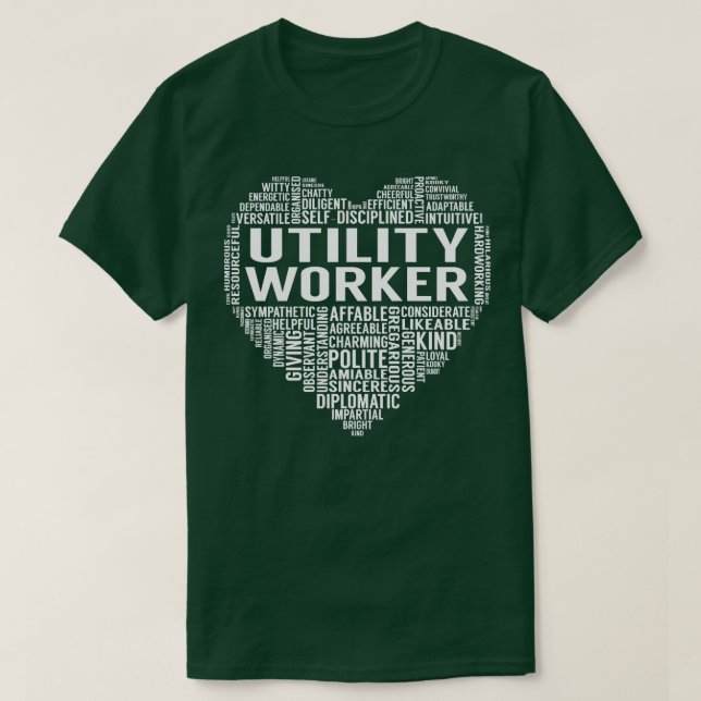 Utility Worker Heart T-Shirt (Design Front)