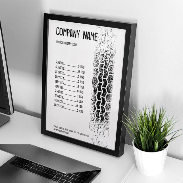 utomotive Business Flyer with Tire Track Design (Perfect for business)