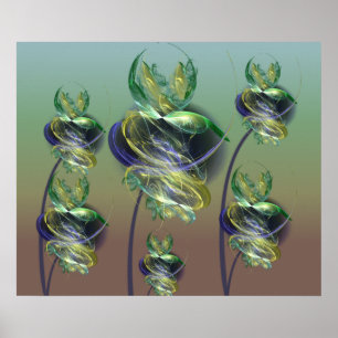 Utopian Alien Flowers Poster