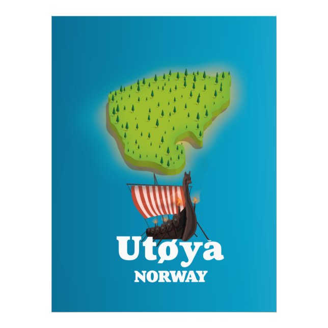 Utøya Norway travel poster (Front)