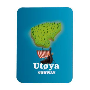 Utøya Norway travel poster Magnet