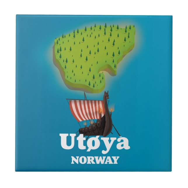 Utøya Norway travel poster Tile (Front)