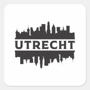 Utrecht City Cityscape Skyline Travel Funny Gift Square Sticker