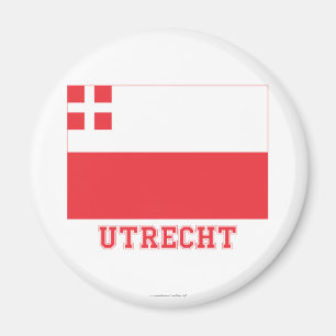Utrecht Flag with name Magnet