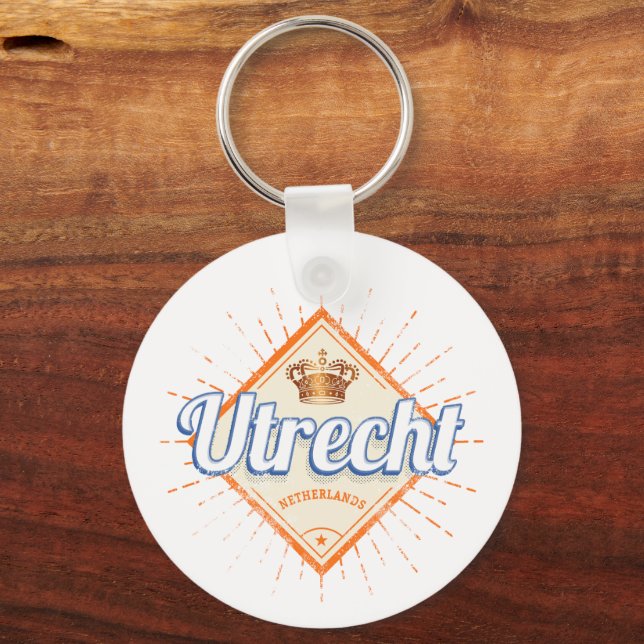 Utrecht Netherlands City Dutch Vintage Souvenir Key Ring (Front)