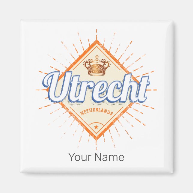Utrecht Netherlands City Dutch Vintage Souvenir Magnet (Front)