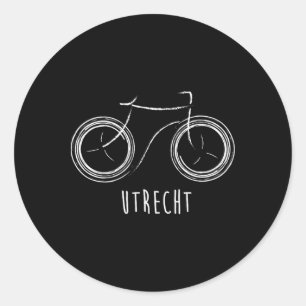 Utrecht Netherlands Cute Vintage Retro Bike Classic Round Sticker