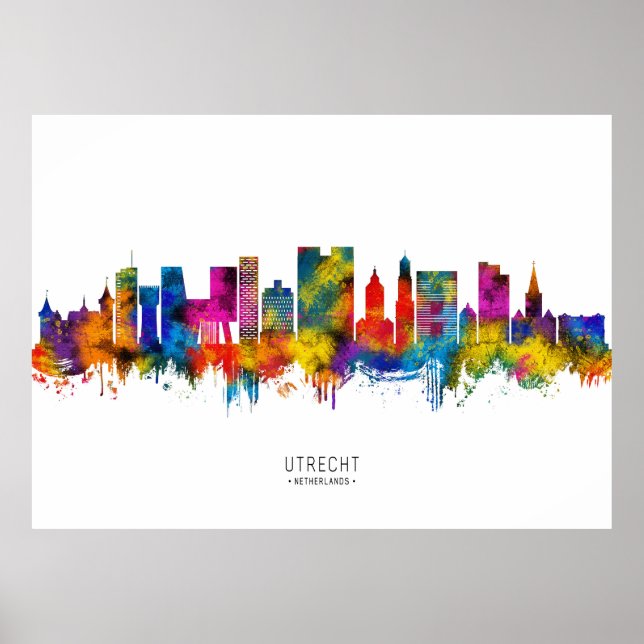 Utrecht Netherlands Skyline Poster (Front)