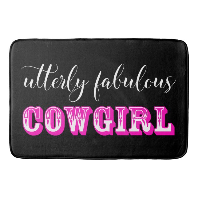 Utterly Fabulous "COWGIRL" Bath Mat (Front)