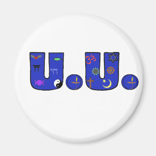 UU Blue Religious Symbols Magnet