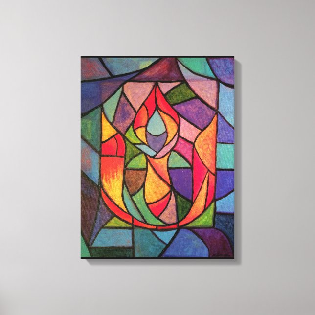 UU Flaming Chalice Original Artwork Canvas Print (Front)