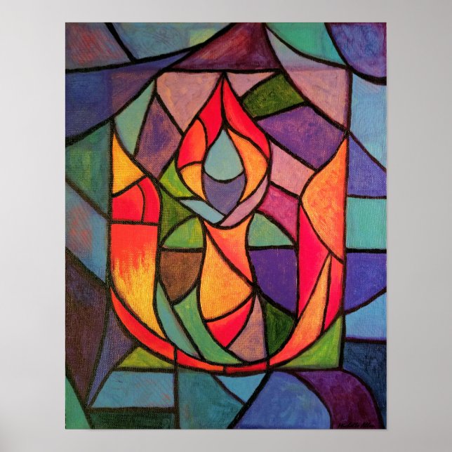 UU Flaming Chalice Original Artwork Poster Print (Front)