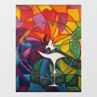 UU Flaming Chalice Stained Glass