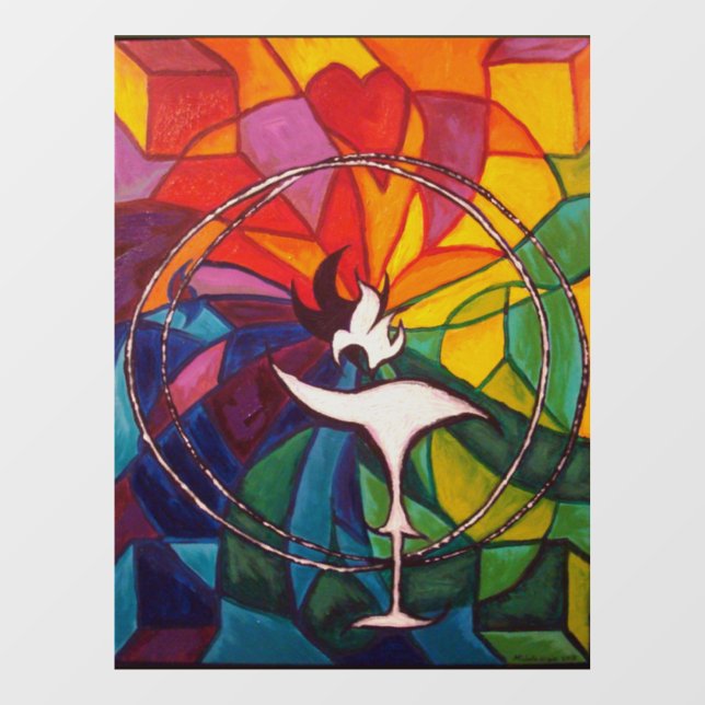 UU Flaming Chalice Stained Glass (Sheet)