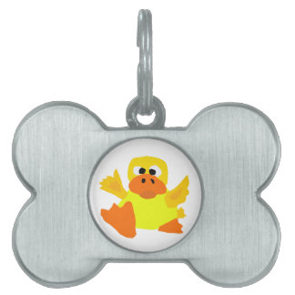 UU- Funny Duck Bigfoot Art Cartoon Pet Name Tag