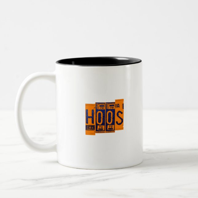 UVA hoos license plate Two-Tone Coffee Mug (Left)