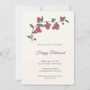Uvaria Crimson Flower Retirement Party Invitation
