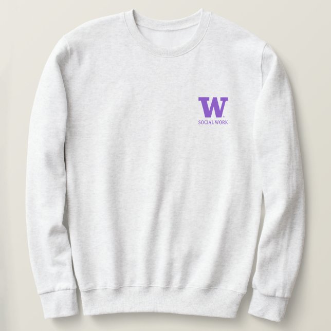 UW SSW Grey Crewneck Sweatshirt | Unisex (Design Front)