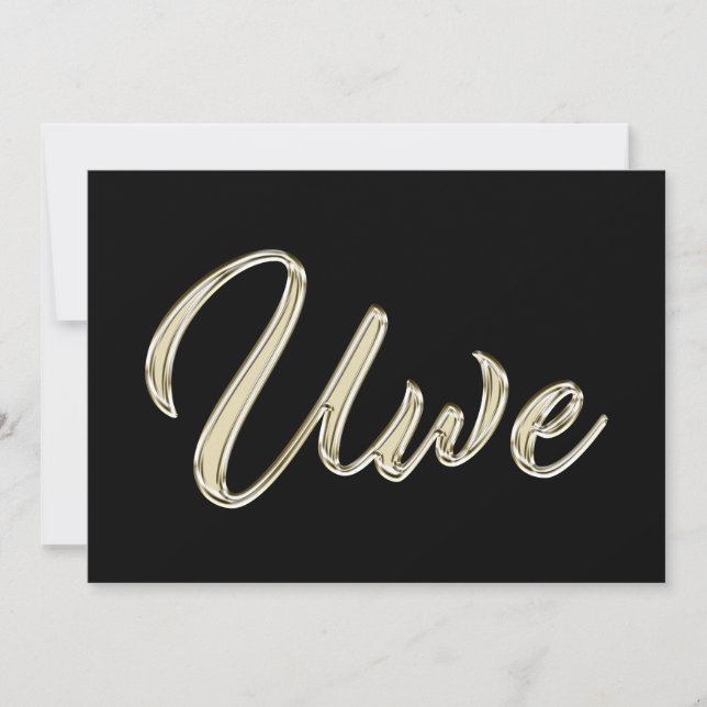 Uwe Name white gold Handwriting Card (Front)