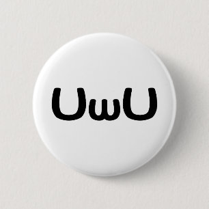 UwU Happy Anime Face Emoticon 6 Cm Round Badge
