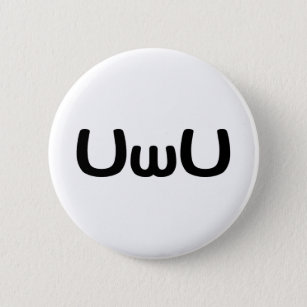 UwU Happy Anime Face Emoticon 6 Cm Round Badge