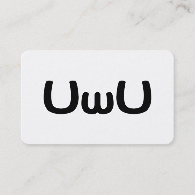 UwU Happy Anime Face Emoticon Business Card (Front)