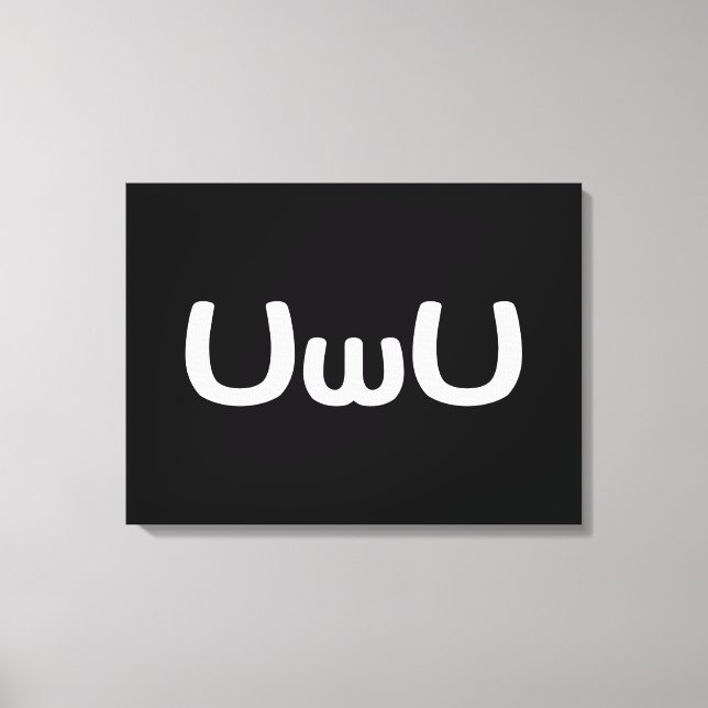 UwU Happy Anime Face Emoticon Canvas Print (Front)