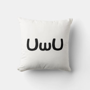 UwU Happy Anime Face Emoticon Cushion