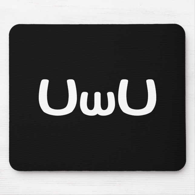 UwU Happy Anime Face Emoticon Mouse Pad (Front)