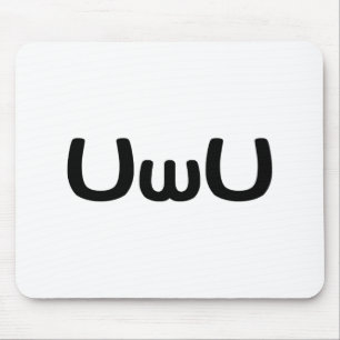 UwU Happy Anime Face Emoticon Mouse Pad