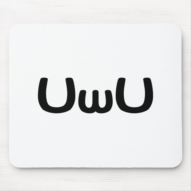 UwU Happy Anime Face Emoticon Mouse Pad (Front)