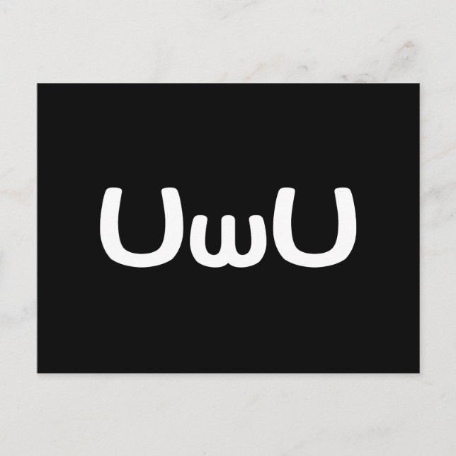 UwU Happy Anime Face Emoticon Postcard (Front)