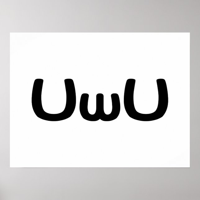 UwU Happy Anime Face Emoticon Poster (Front)