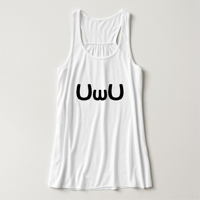 UwU Happy Anime Face Emoticon Singlet (Design Front)