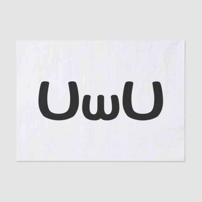 UwU Happy Anime Face Emoticon Tissue Paper (Front)