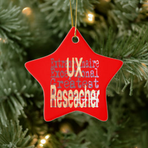 UX Researcher Extraordinaire Ceramic Tree Decoration
