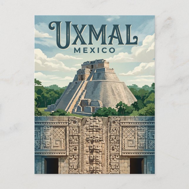 Uxmal Archaeological Site Mexico Postcard (Front)