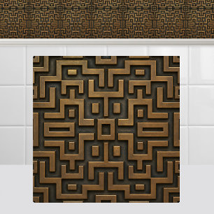 Uxmal Yucatan Metal Mayan Pattern Antique Bronze Tile