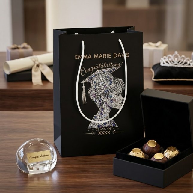 uxury Luxury Rhinestone Graduation Favour Box | Cl Medium Gift Bag (Creator Uploaded)
