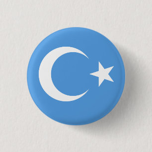 Uyghur/ East Turkestan Flag 3 Cm Round Badge
