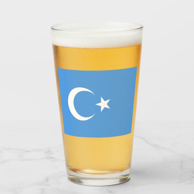 Uyghur Flag of East Turkistan (Uyghuristan) Glass (Front Filled)