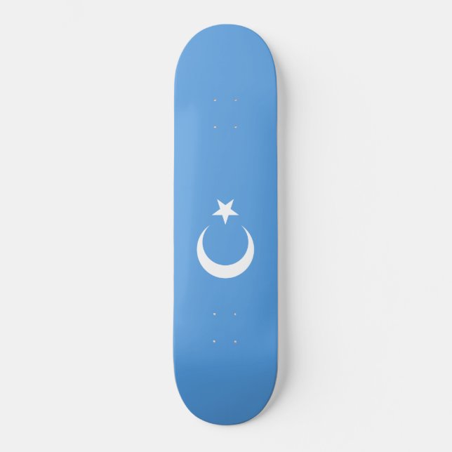 Uyghur Flag of East Turkistan (Uyghuristan) Skateboard (Front)