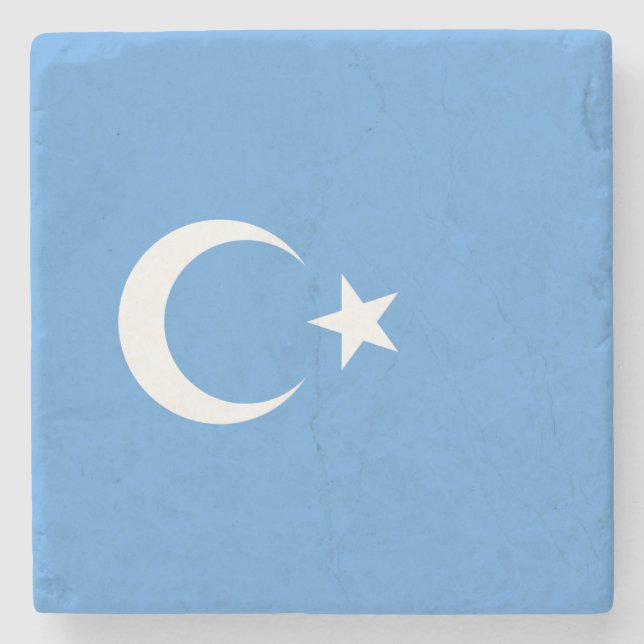 Uyghur Flag of East Turkistan (Uyghuristan) Stone Coaster (Front)
